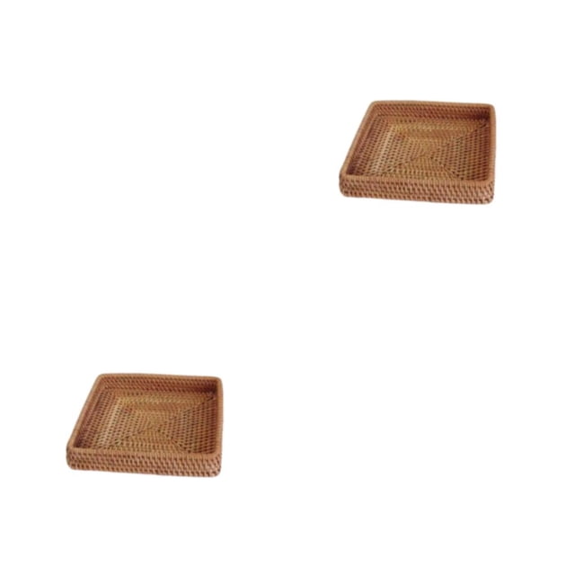 Cesta de mimbre tejida a mano Monstrate Organizador de escritorio M/21*21*4cm 2Conjunto