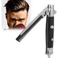 thumbnail image 1 of 1 peine, cepillo de resorte de metal, peine de aceite de bolsillo, cepillo de botón automático con apariencia de cuchillo plegable, accesorios para peinar el cabello con aceite para hombres, 1 of 5