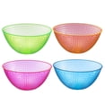 thumbnail image 2 of TigerChef 100 Ounce Neon Glow In The Dark Under Blacklight Colored Heavy Duty Disposable Round Plastic Bowls Set In Pink Blue Green Orange Set Of 4 100 Oz Bowl Multi Colored, 2 of 4