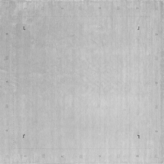 Ahgly Company Indoor Square Solid Gray Modern Area Rugs, 3' Square