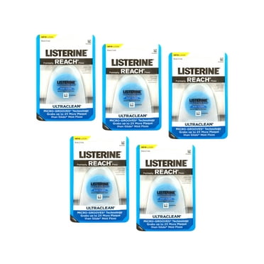 Listerine Reach Ultraclean Mint Dental Floss, 30 Yards, 4 Pack, Shred ...