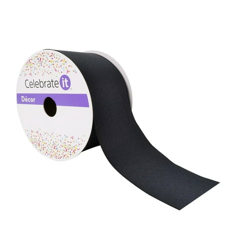 UPC: 0191518419818 | 2.5 Black Faux Linen Wired Ribbon by Celebrate It™