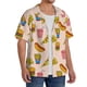thumbnail image 2 of Balery Hamburger Pizza Camisa Casual de Manga Corta con Botones para Hombre, Texturizada, Estilo Cubano, para Playa, Verano-4X-Large, 2 of 5