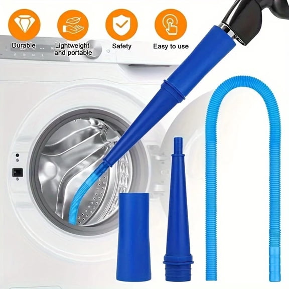 Flexible PVC Dryer Vent Cleaner Vacuum Hose with Elastic Connectors, 1pc, Suitable for Dryers, Vacuum Cleaners, Washing Machines