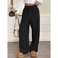 thumbnail image 2 of jinghuiyue Womens Sweatpants Wide Leg High Waisted Elastic Drawstring Baggy Straight Leg Casual Lounge Pants L, 2 of 3
