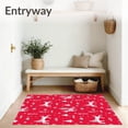 thumbnail image 3 of ODIKA 6'x9' Machine Washable Non-Slip Area Rug, Whimsical Yuletide Wonderland with Trees Prancing Deer and Delicate Flakes High Traffic Rug with Pad, Red, 733033, 3 of 8