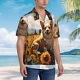 thumbnail image 6 of Picia Cute Corgi Sunflower Gentle Cotton Regular Fit Short Sleeve Casual Hawaiian Shirt for Men-3X-Large, 6 of 8