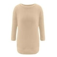 thumbnail image 5 of 2025 Charella Women's Oversize Fuzzy Pullover Sweatshirt Winter Warm Long Coat with Pockets Beige,L, 5 of 5