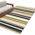 thumbnail image 2 of 3'x5' Area Rugs, Green Yellow Black Striped Indoor Outdoor Area Rug for Living Room Bedroom, Modern Stripes Art Farmhouse Washable Bathroom Rugs Kitchen Floor Carpet Mats Home Decor Aesthetic, 2 of 8