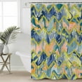 thumbnail image 4 of Navy Blue Shower Curtain Set ，Waterproof Fabric Shower Curtains Marble Abstract Geometric Contemporary Art Shower Curtains for Bathroom,Bathroom Decor 36"x72", 4 of 6
