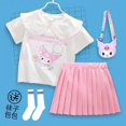 thumbnail image 1 of Kuromi-Falda plisada de manga corta Y2K Sanrios, traje bonito de Anime Kawaii para estudiantes, holgado, informal, suave, cómodo, femenino gym unisex, 1 of 2