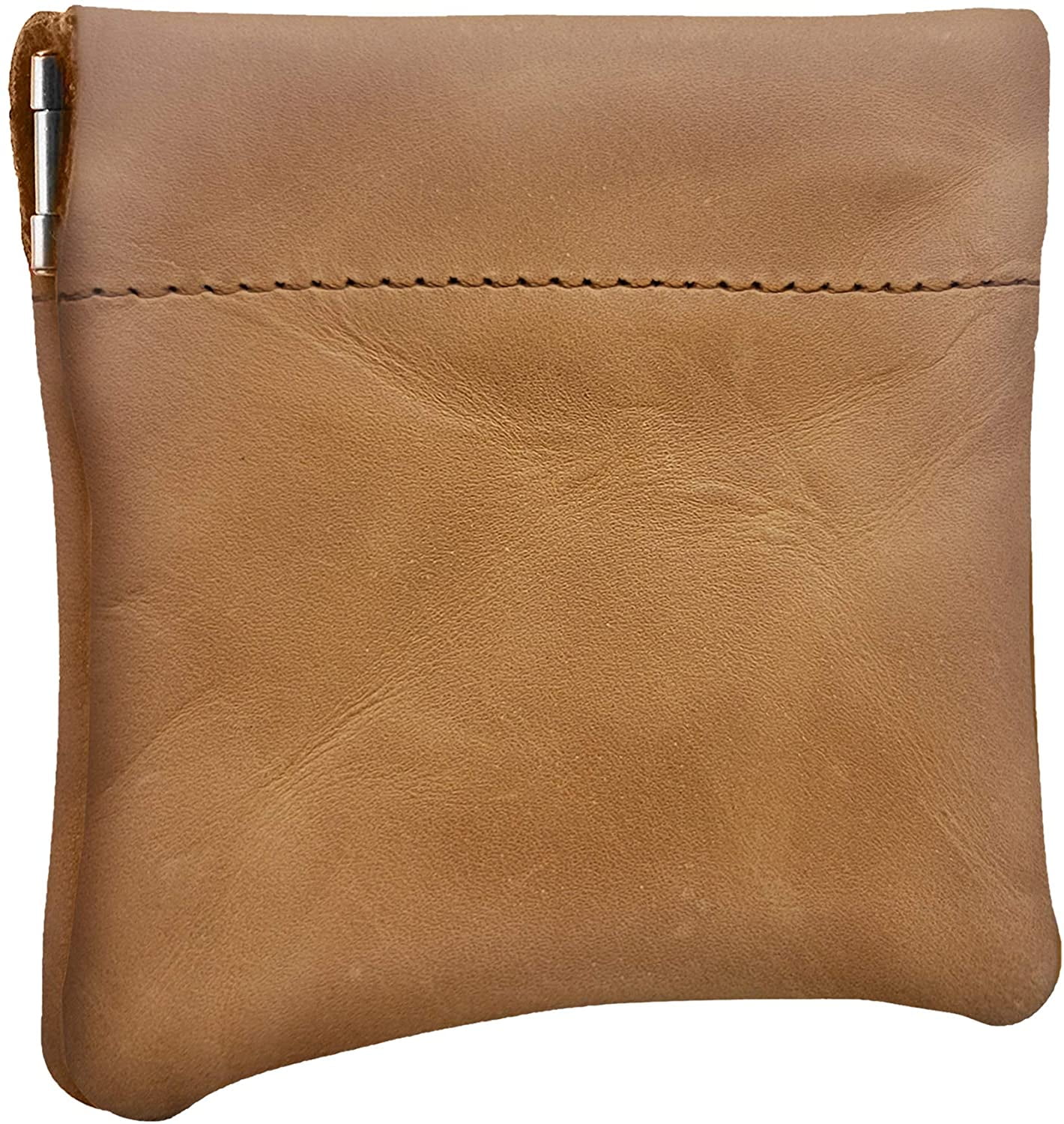 North Star Mens Leather Squeeze Coin Pouch Change Holder