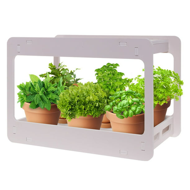 Extra Wide Led Indoor Herb Garden At Home Stackable Desk Planter Tabletop Growing System W Automatic Timer Grow Herbs Succulents Vegetables Mindful Design Com - Mindful Design Led Indoor Herb Garden
