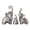 Silvery, variant on TISHITA 3 Pieces Elephant Statues Desktop Decorations Modern Crafts Collectible Animal Sculptures Elephant Family Figurines for Hotel Silvery