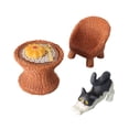 thumbnail image 2 of Figura de gato en miniatura, modelo de mesa y silla, juguete realista de juego de simulación con muebles, modelo para micropaisaje de jardín de hadas. Gato estirándose, 2 of 8