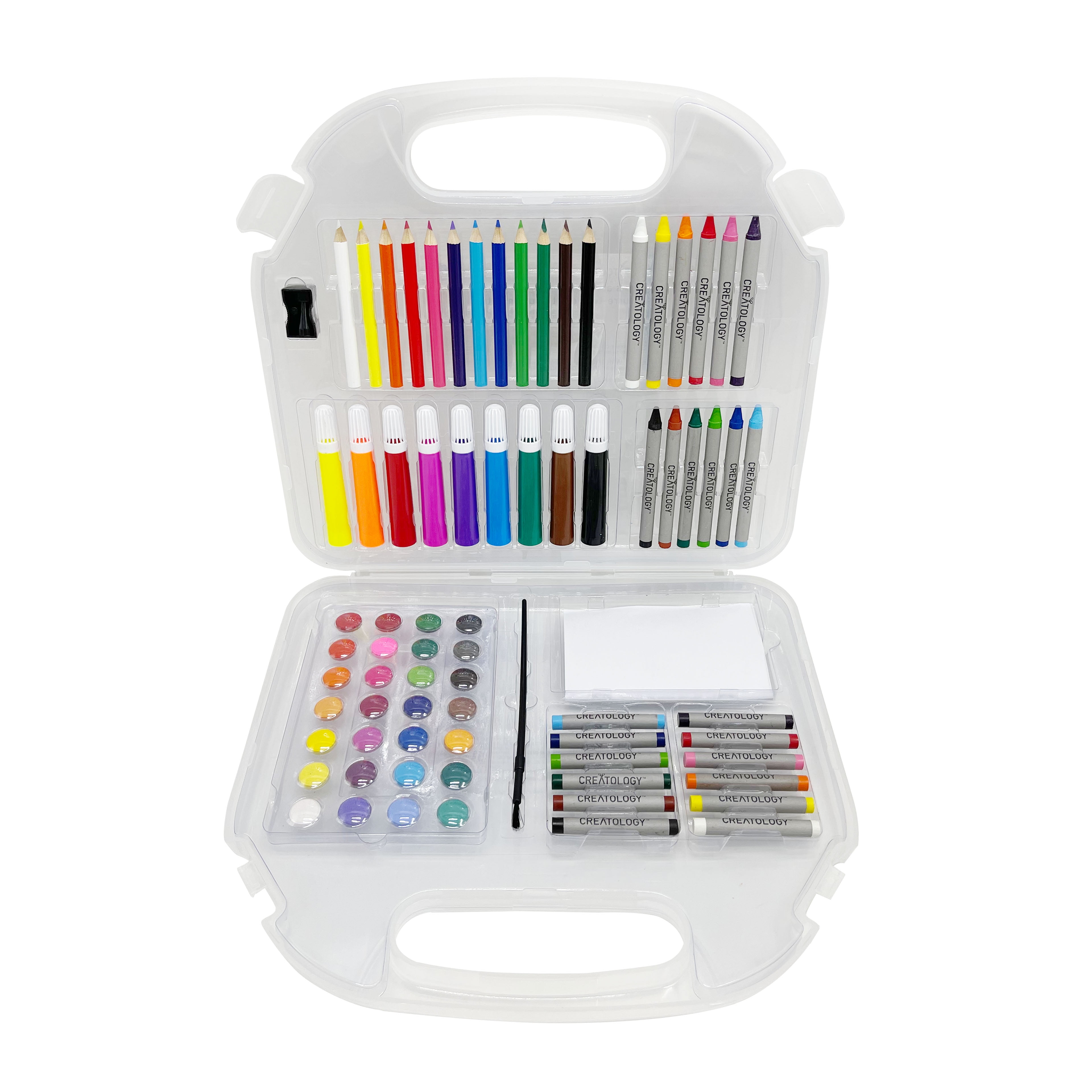 100 Piece Kid's Art Tote Kit by Creatology - Art Set for Drawing - Coloring - Arts & Crafts - 1 Pack