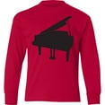 thumbnail image 3 of Inktastic Piano Silhouette Long Sleeve Youth T-Shirt, 3 of 5