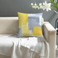 thumbnail image 2 of Throw Pillow Cover 18x18 Inch Decorative Velvet Pillow Cases Square Zipper Cushion Cover for Sofa Bedroom Living Room Home Decor - Abstract Grey Yellow Modern, 2 of 6