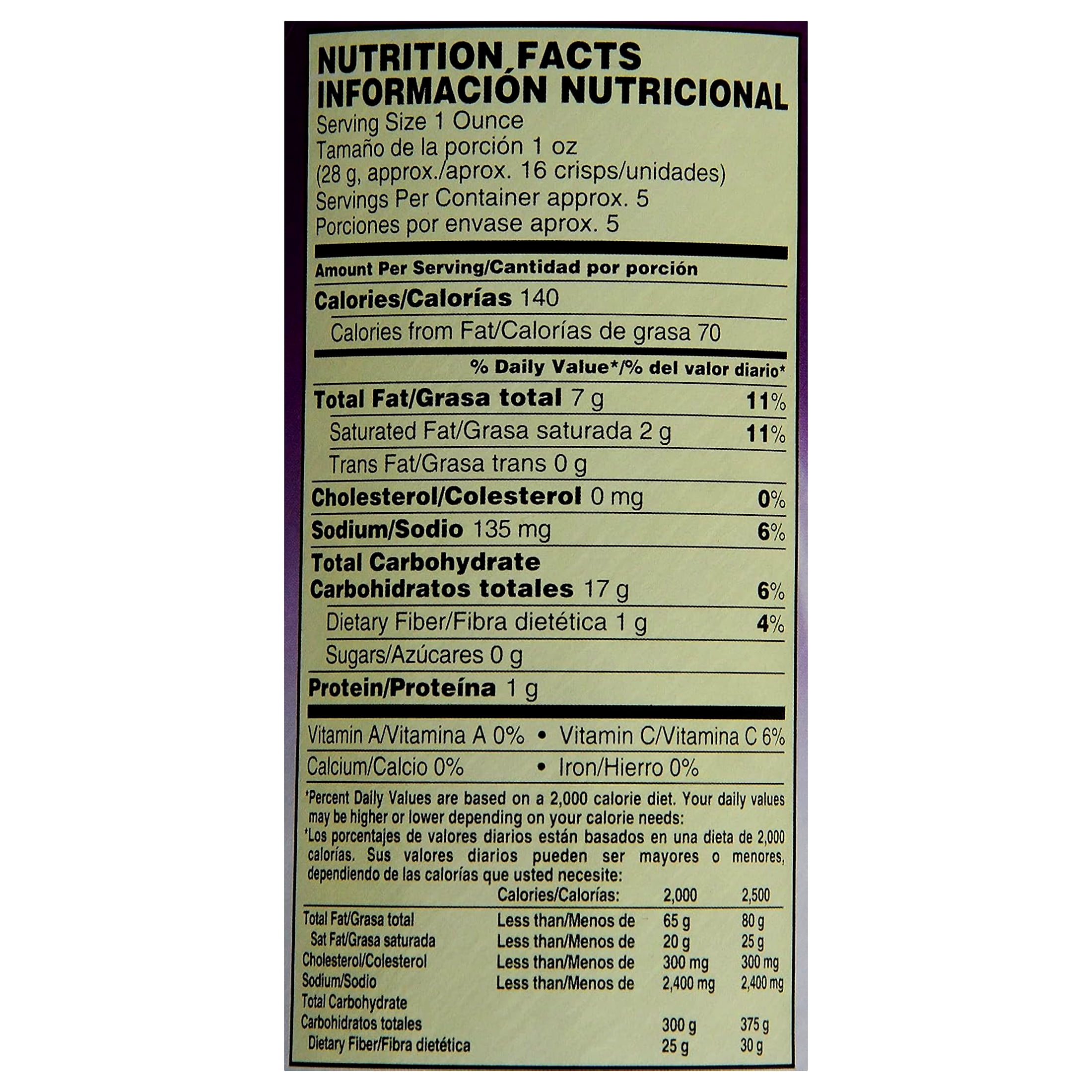 Pringles Reduced Fat Original Potato Crisps, 5.71 Oz.
