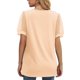 thumbnail image 5 of ICHUANYI Clearance Fashion Woman Causal V-Neck Vintage Solid Blouse Short Sleeve T-Shirt Summer Tops(Orange, XXL) ICHUANYI WER2023080904756, 5 of 7