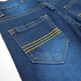 thumbnail image 4 of KIDSCOOL SPACE Little Girls Boys Jeans,Elastic Band Inside Ripped Straight Fit Stretchy Soft Denim Pants,Deep Blue,5-6 Years, 4 of 5
