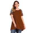 thumbnail image 1 of LARACE Plus Size Tunics Tops for Womens Crewneck Short Sleeve Blouse T Shirts DarkOrange 1X, 1 of 5