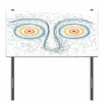 thumbnail image 3 of Psychedelic Headboard, Confused Man Portrait Human Face with Large Hypnotic Eyes Trance Hand Drawn, Upholstered Decorative Metal Bed Headboard with Memory Foam, Twin Size, Multicolor, by Ambesonne, 3 of 4