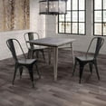thumbnail image 2 of Lacoo Set of 4 Metal Dining Chair Indoor-Outdoor Use Stackable Classic Trattoria Chair Chic Dining Bistro Cafe Side Metal Chairs, Black Gold, 2 of 7