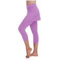thumbnail image 2 of Mceream Skirted Leggings for Women Tennis High Waisted Tummy Control Soft Capri Leggings Workout Yoga Pants Going Out Bottoms Purple XXL, 2 of 6