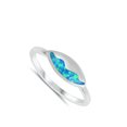 thumbnail image 4 of CHOOSE YOUR COLOR Blue Simulated Opal Ocean Wave Water Nature Ring .925 Sterling Silver Band CZ Female Size 6, 4 of 4