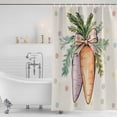 thumbnail image 2 of Orange Purple Carrot Shower Curtain Set - 72" x 78" Washable Bathtub Curtain with 12 Hooks, Vintage Colorful Polka Dots Waterproof Fabric Stall Shower Curtains for Bathroom/Bathtub Décor, 2 of 6