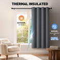 thumbnail image 2 of Blackout Curtains, 52 x 72 inch Blackout Curtains Set of 2 Panels, Thermal Insulated Room Darkening Curtains for Bedroom, Privacy Protection & Noise Reducing, Dark Gray, 2 of 8