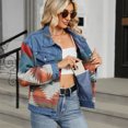 thumbnail image 6 of LYMAYTER Womens Washed Denim Jacket Colorblocking Casual Cowboy Outwear Spring Fall Long Sleeves Jeans Jacket S-XL, 6 of 8