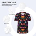 thumbnail image 4 of Balery Colorful Floral2 Baseball Jersey for Men Casual Button Down Shirts Short Sleeve Active Team Sports Uniform-X-Large, 4 of 9