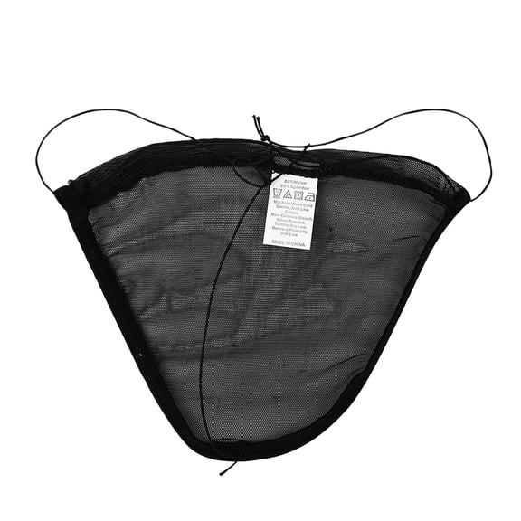 ENCCRWINMens Underwear Thong,Sexy Mesh G String Underwear for Men Soft Stretch Breathable Low Rise Novelty Briefs,Black L