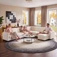 thumbnail image 4 of Bonzy Home Convertible Sectional Sofa Modular Sofa with Ottoman, Freely Combinable Configurable Couch for Living Room Oat, 4 of 8