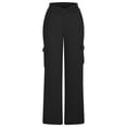 thumbnail image 6 of XuJwPNcy Cargo Sweatpants Womens Fleece Wide Leg Sweat Pants Baggy Athletic Joggers Pants with Pockets Fall Fashion（Black,XX-Large), 6 of 7
