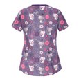 thumbnail image 2 of Uniforme d'Infirmière pour Femmes T-Shirt à Manches Courtes Imprimé Blouse de Travail, 2 of 8