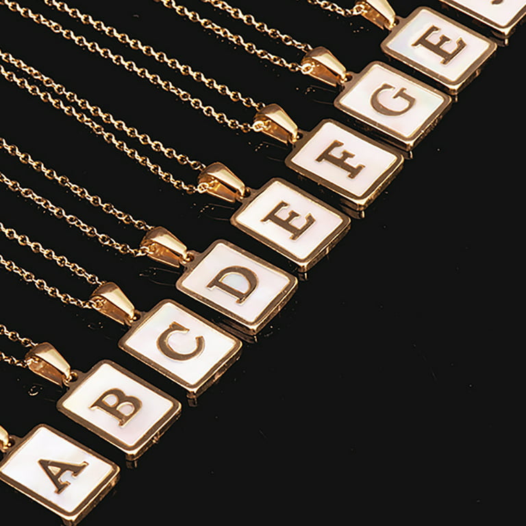 TINGN Layered Initial Necklaces for Women 14K Gold Plated Layering Snake  Choker Necklace Paperclip Chain Square Pendant Letter Necklaces for Women 