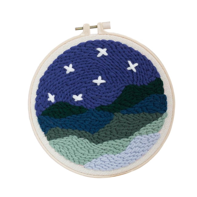 Rongfmy Embroidery Knitting Punch With Landscape Pattern, DIY Needlework Crafts For Night