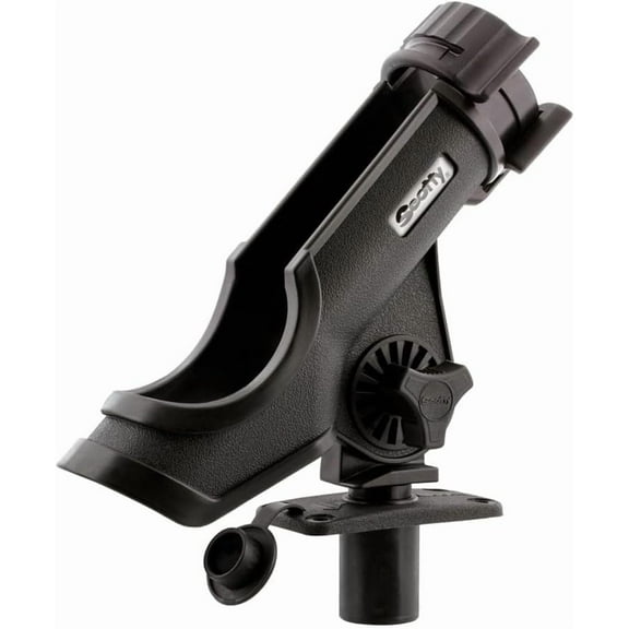 Black Rod Holder with Flush Deck Mount for Fishing