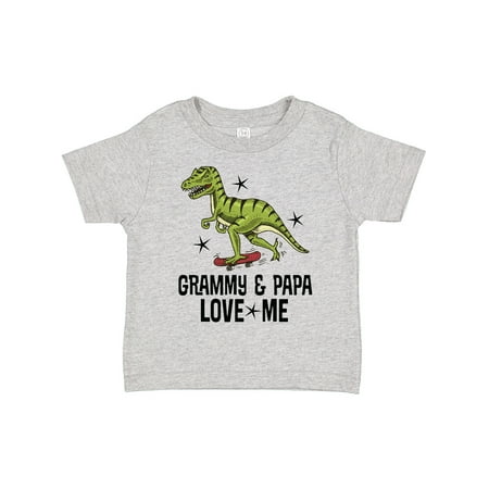 

Inktastic Grammy and Papa Love Me Dinosaur Grandson Gift Toddler Boy Girl T-Shirt