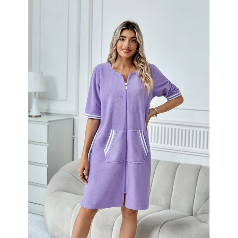 Nightgown Zip Front Duster Robe Ekouaer Nightgown For Women Women