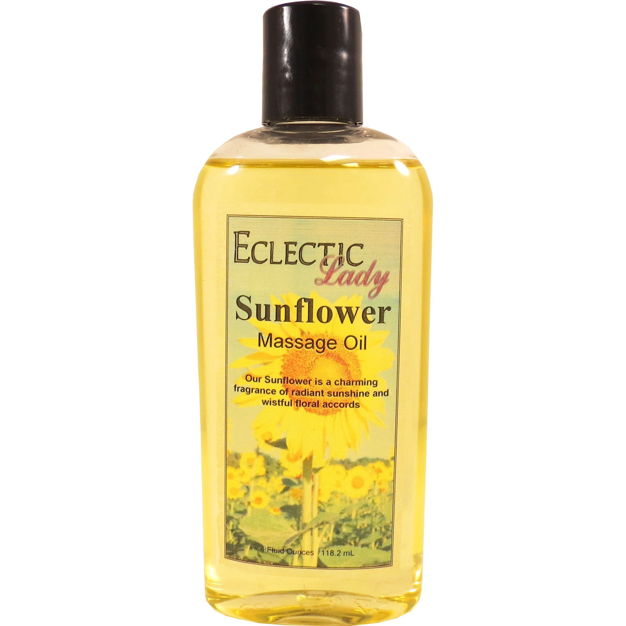 Sunflower Scented Massage Oil by Eclectic Lady, 4 oz, Sweet Almond Oil and Jojoba Oil