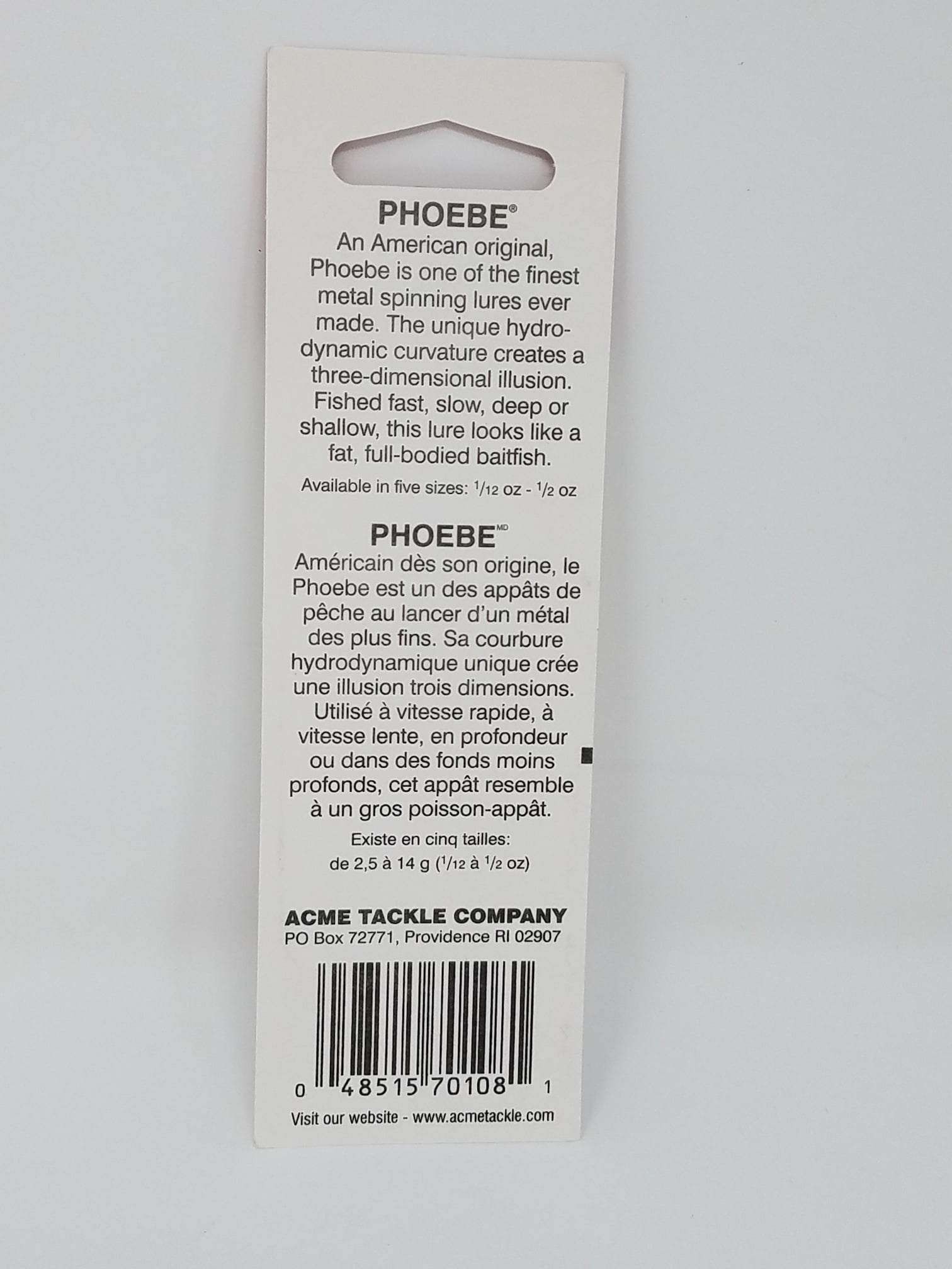Acme Tackle Phoebe, Fishing Lure Spoon Kit, Deluxe, 3 Pack, 1/8 oz., Assortment