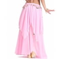 thumbnail image 4 of 35.4in 120D Chiffon Women's Belly Dance Skirt with Coins,Pink, 4 of 8