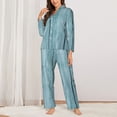 thumbnail image 2 of Picia Turquoise Wooden1 Pattern Women’s Long-Sleeve Sleepwear Set - Soft 2-Piece Loungewear with Pockets, Comfy PJs for Relaxing Nights-X-Large, 2 of 7
