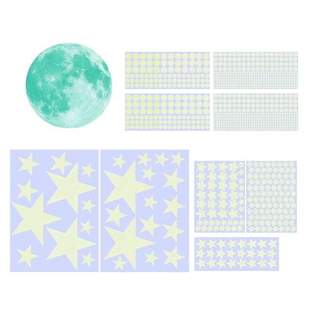 Under 10 Wall stickers Luminous Moon Dots Fluorescent Stickers Self-adhesive Cartoon Wall Sticker Personality Practical Decorations