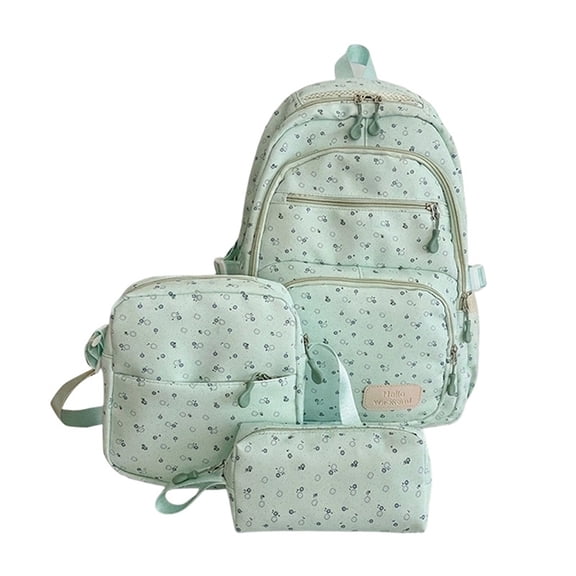 2026 NEW Bow Backpack 3-Piece Set Cute College Laptop Rucksack for Women Fashion Travel Daypack Back-to-School(05_Green,A)
