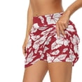 thumbnail image 5 of Uorisango Red Hibiscus Women's Mini Tennis Skirt Size M Stretchy Lightweight Size M Tennis Golf Skirts for Women with Shorts Comfortable Athletic Daily Wear for Workout Sports, 5 of 7